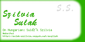 szilvia sulak business card